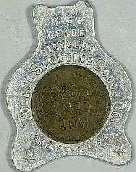 Encased Teddy Bear 1910 cent from Toledo Sporting Goods