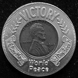 Victory Encased Obverse type 1 with scrolls and laurel