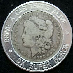 Boron Encased silver dollar