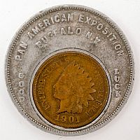 1901 Pan American Prosperity encased obverse
