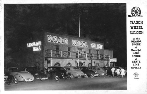 Wagon Wheel Saloon black and white 1947