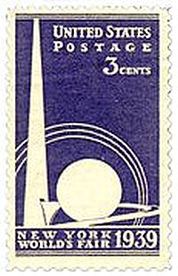 image of World's Fair 1939 3 cent stamp